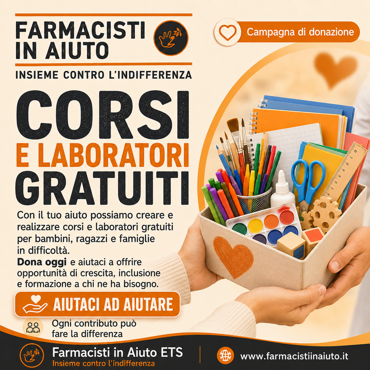 campagna donazioni per corsi e laboratori