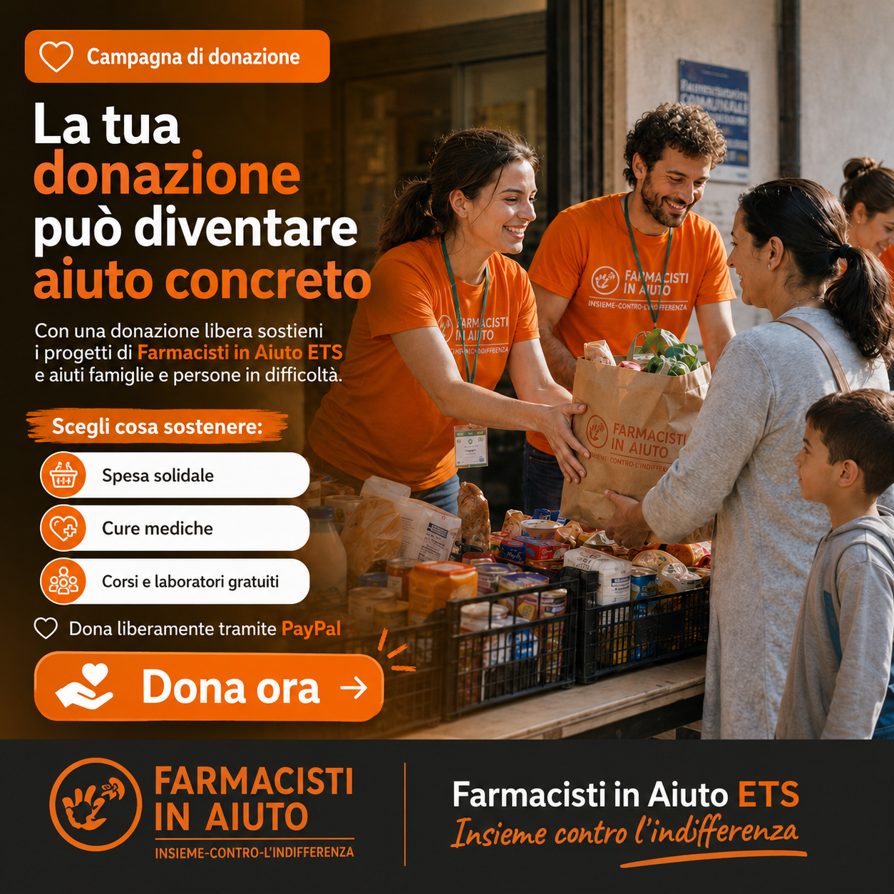 Dona a Farmacisti in Aiuto ETS tramite PayPal