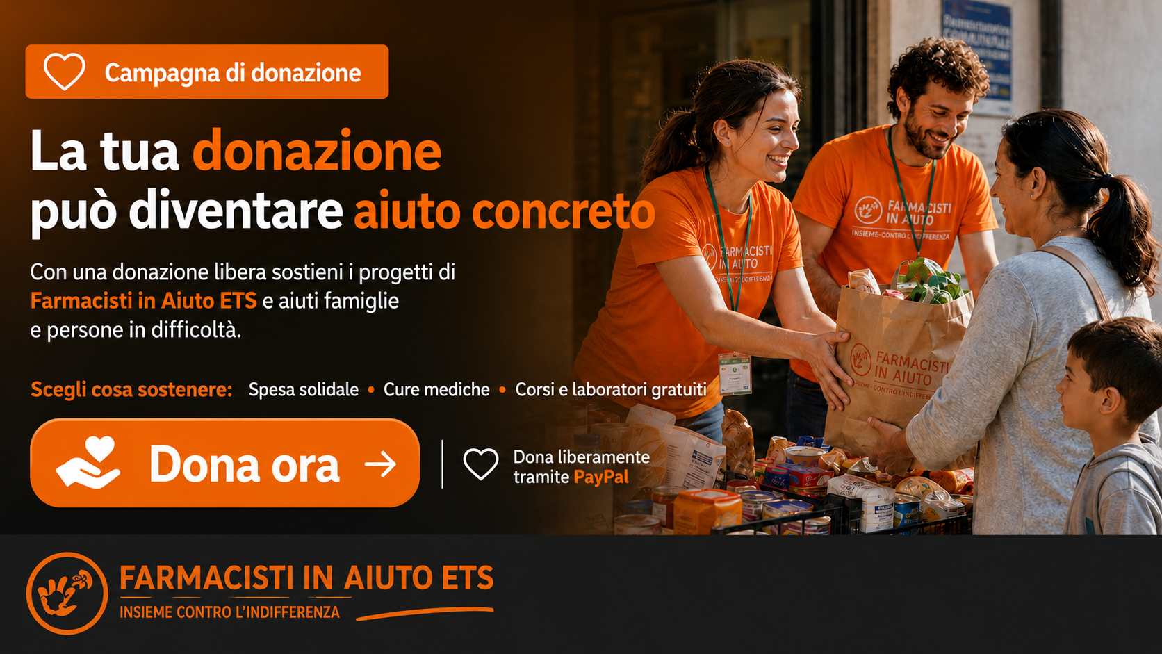 Dona a Farmacisti in Aiuto ETS tramite PayPal